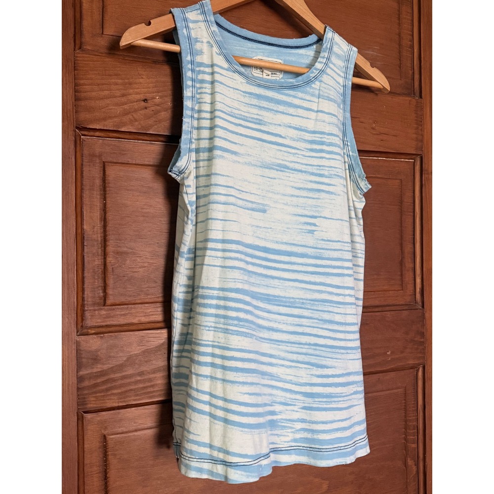 Current Elliott The Muscle Tee Indigo Brush Stripe Tank Top 1 Small